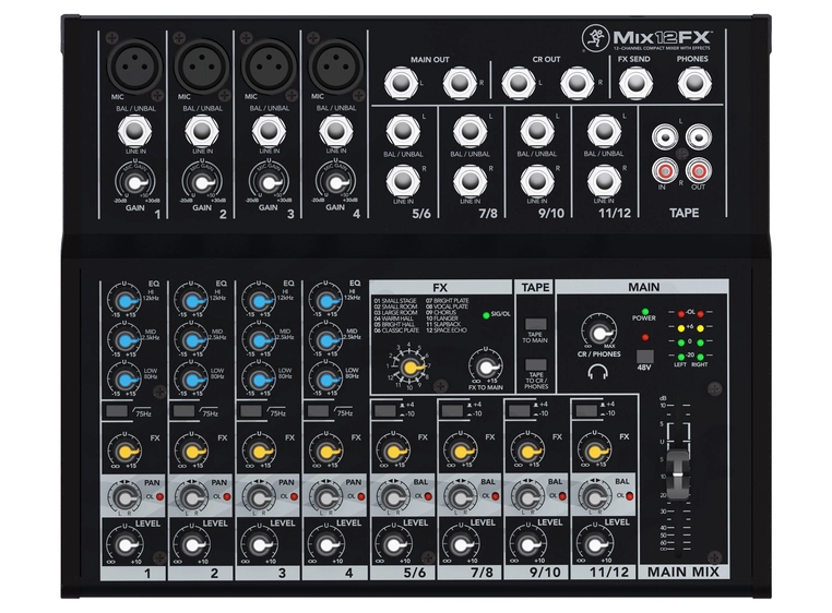 Mackie MIX12FX 12 Channel Compact Mixer W/ FX 